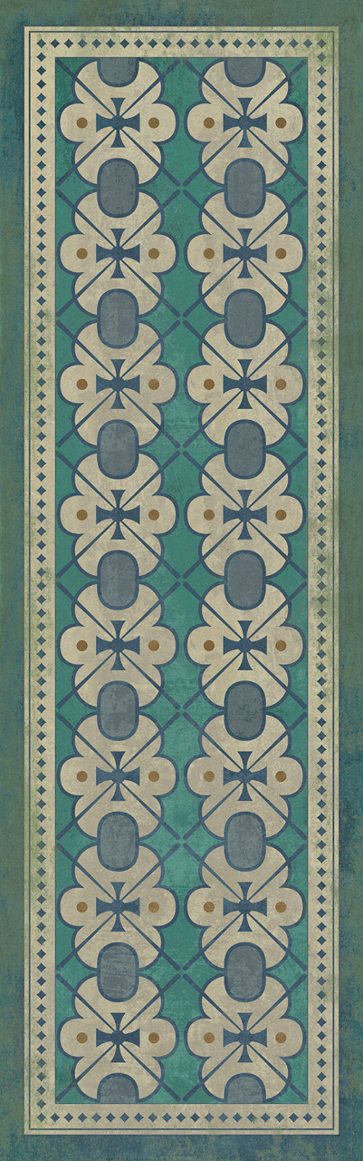 Classic Pattern 5 Mrs Hudson - vinyl floor cloth sizes 26x83, 36x115