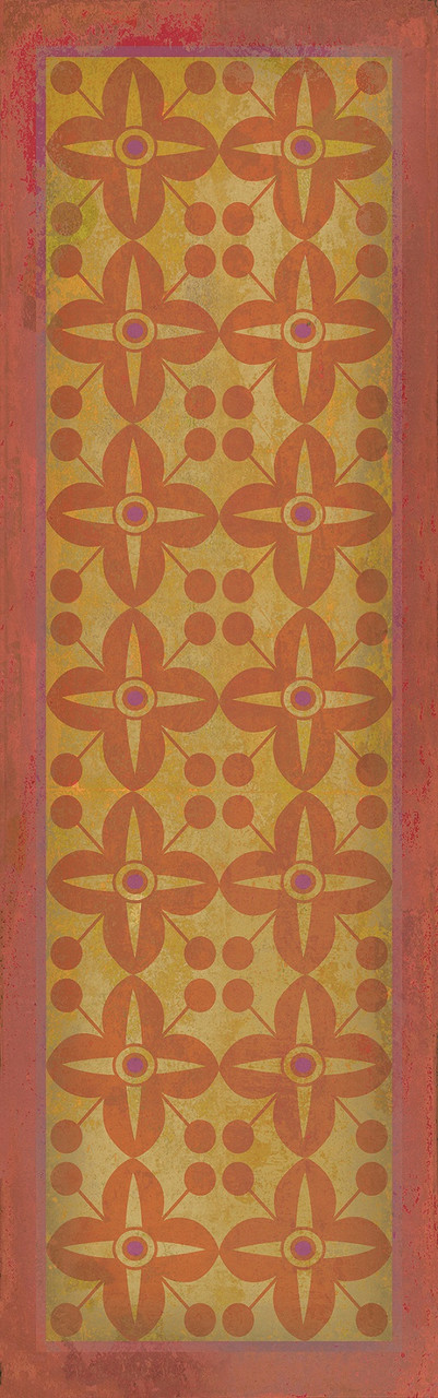 Classic Pattern 3 Lollipop Guild (distressed) - vinyl floor cloth sizes 26x83, 36x115