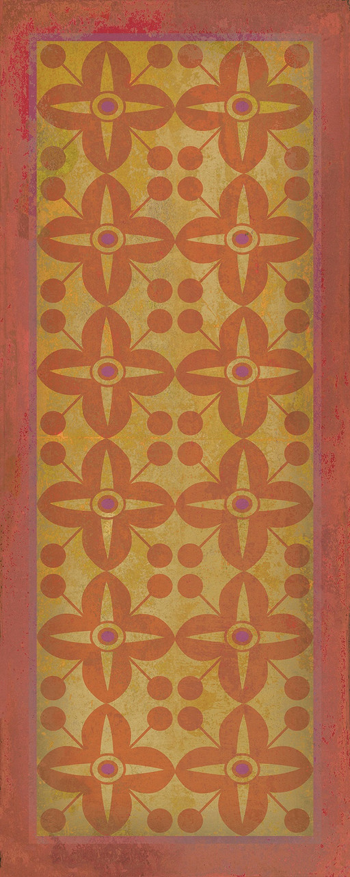 Classic Pattern 3 Lollipop Guild (distressed) - vinyl floor cloth sizes 30x75, 36x90