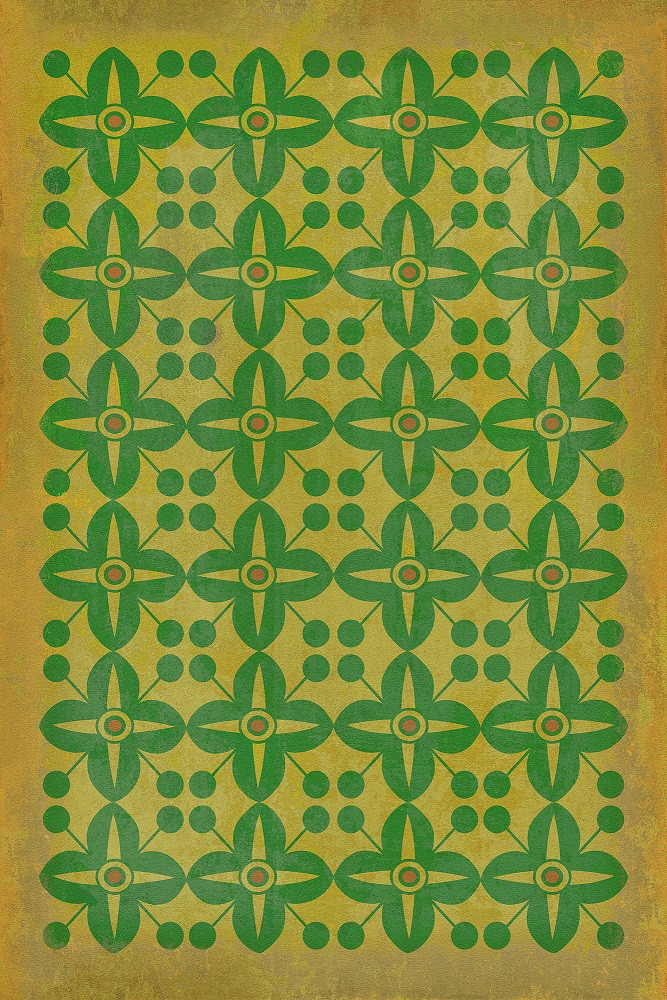 Classic Pattern 3 Follow the Yellow Brick Road (distressed) - vinyl floor cloth sizes 20x30, 24x36, 30x44, 38x56, 52x76, 70x102