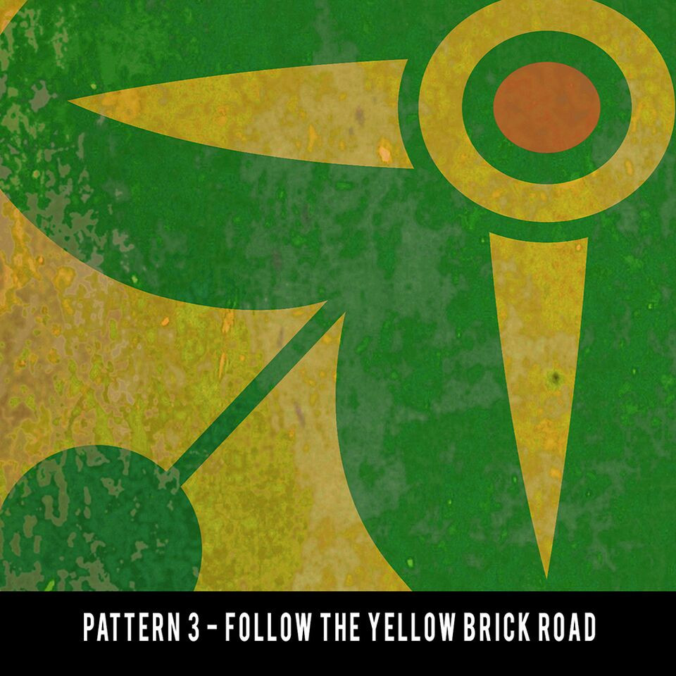 Classic Pattern 3 Follow the Yellow Brick Road (distressed) - vinyl floor cloth swatch sample