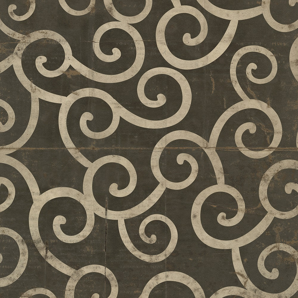 Classic Pattern 4 It Was a Dark and Stormy Night (distressed)- vinyl floor cloth sizes 36x36, 48x48, 60x60, 72x72