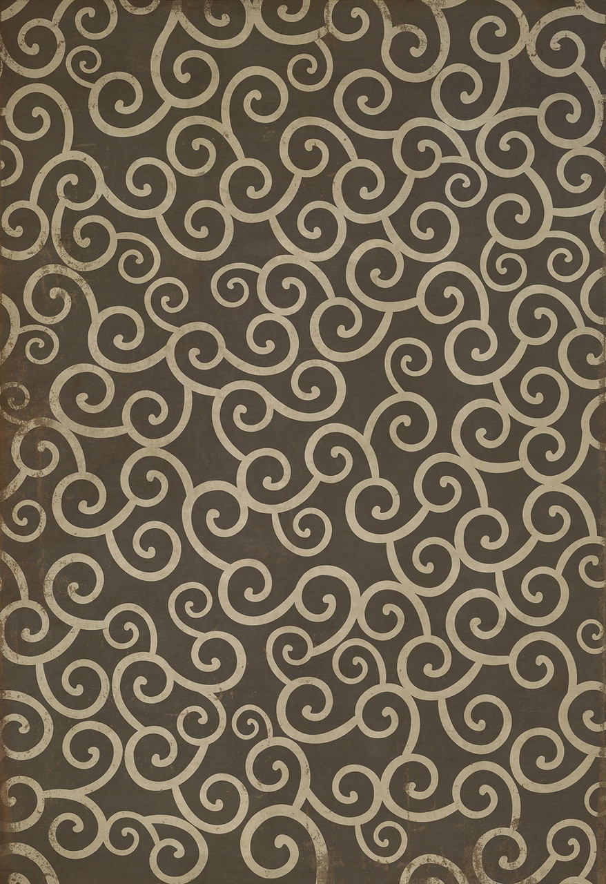 Classic Pattern 4 It Was a Dark and Stormy Night (distressed)- vinyl floor cloth sizes 96x140, 120x175