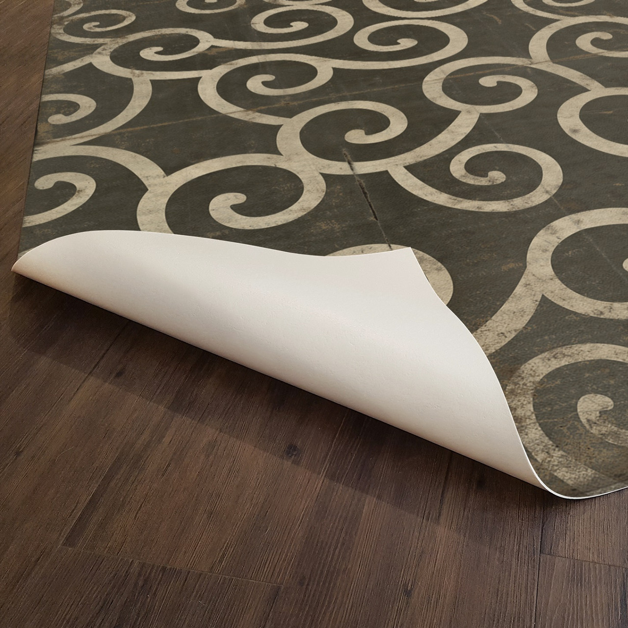 Classic Pattern 4 It Was a Dark and Stormy Night (distressed)- vinyl floor cloth underside 