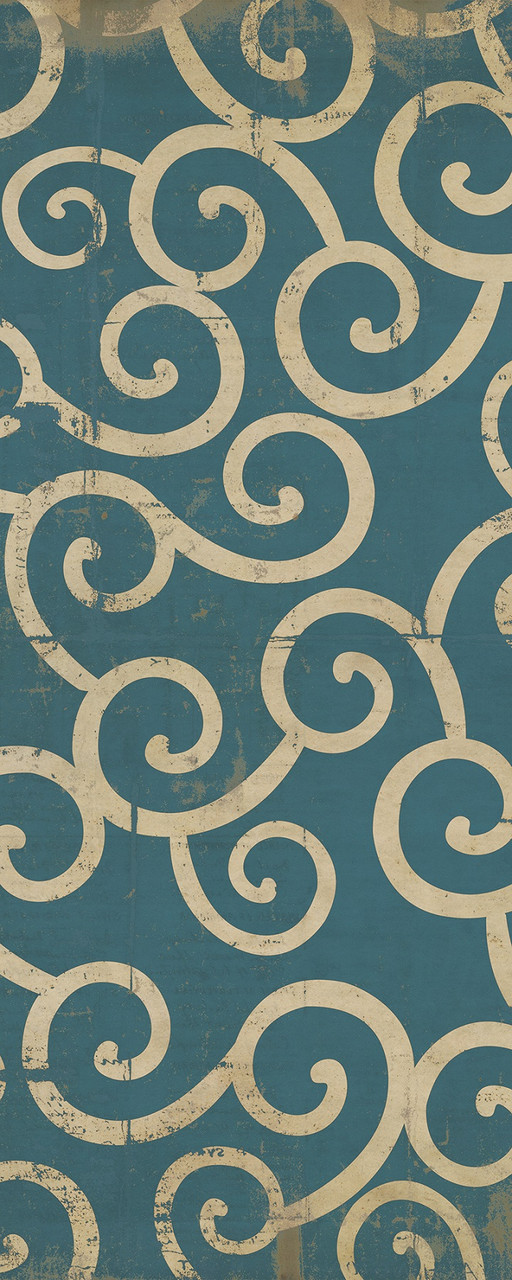 Classic Pattern 4 Tsunami (distressed)- vinyl floor cloth sizes 30x75, 36x90