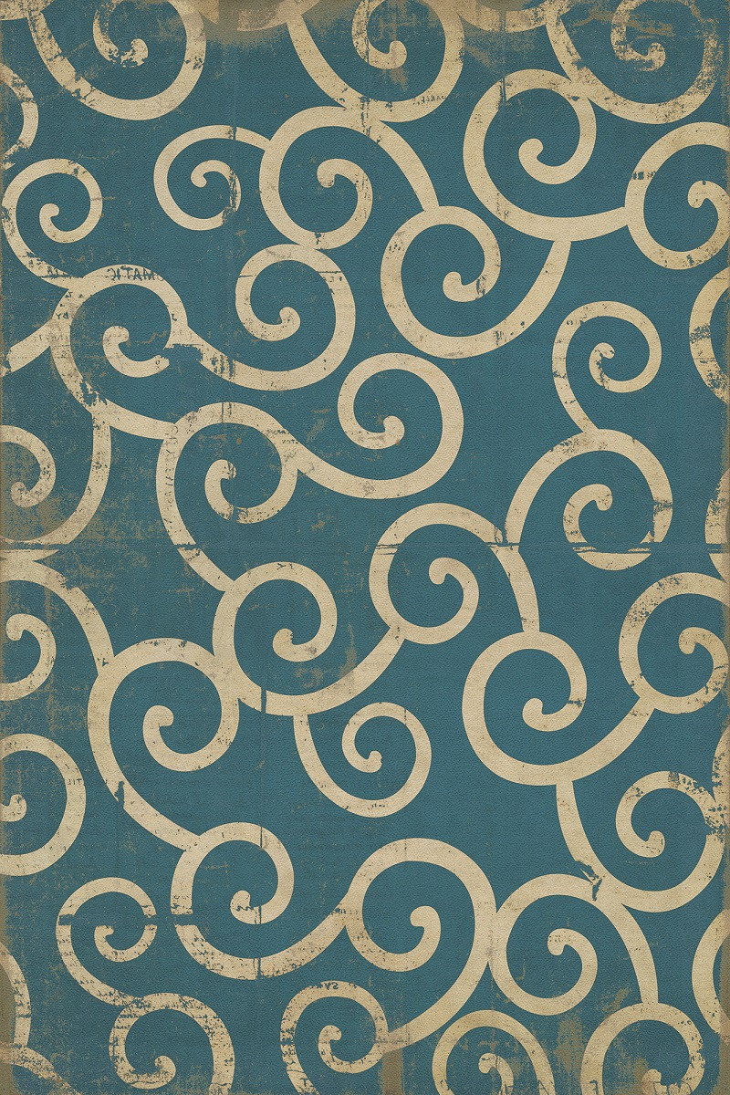 Classic Pattern 4 Tsunami (distressed)- vinyl floor cloth sizes 20x30, 24x36, 30x44, 38x56, 52x76, 70x102