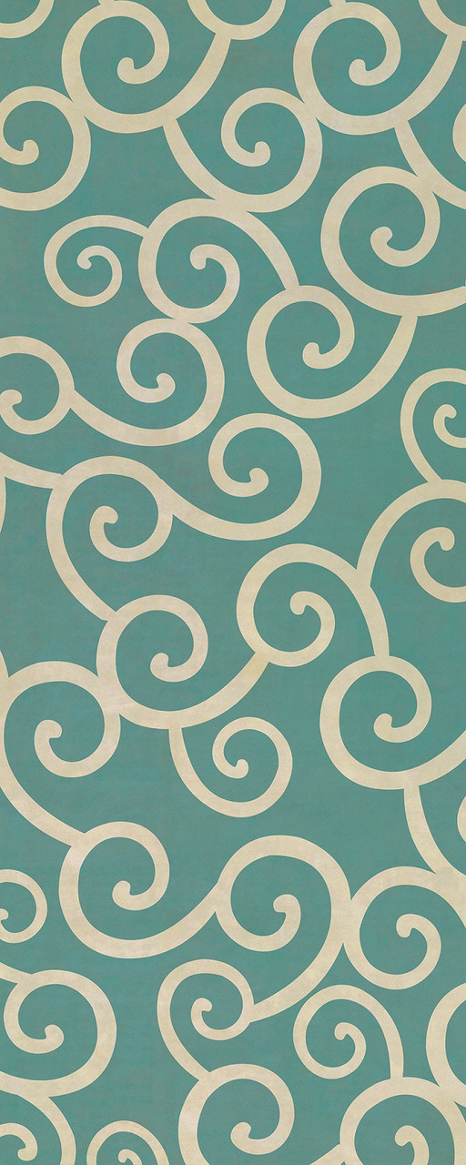 Classic Pattern 4 20,000 Leagues (lightly distressed) - vinyl floor cloth sizes 30x75, 36x90