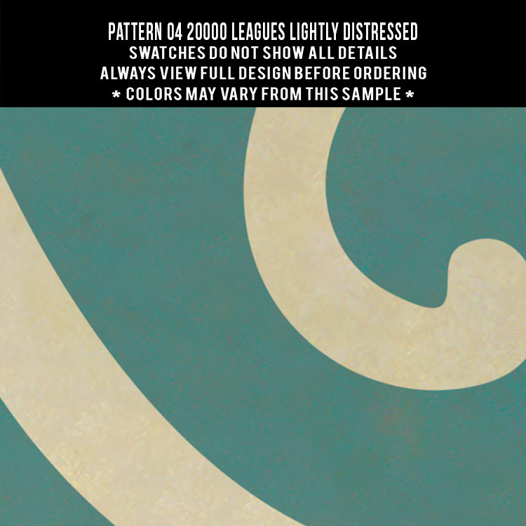 Classic Pattern 4 20,000 Leagues (lightly distressed) - vinyl floor cloth swatch sample 