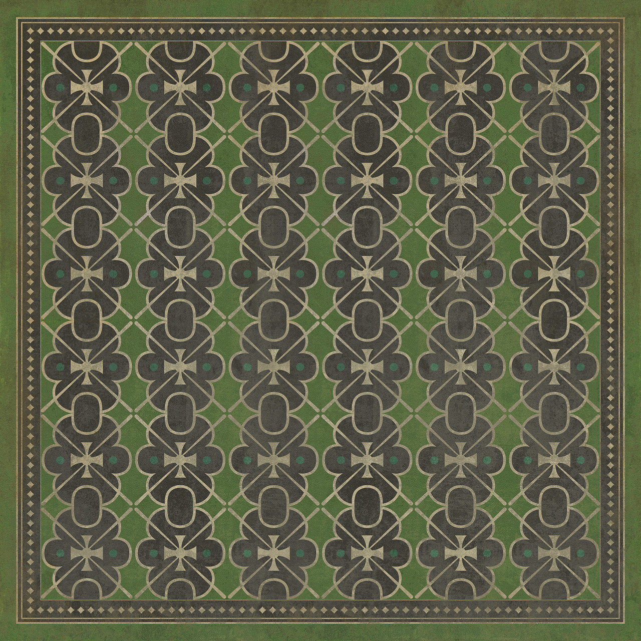 Classic Pattern 5 Scotland Yard - vinyl floor cloth sizes 60x60, 72x72, 84x84