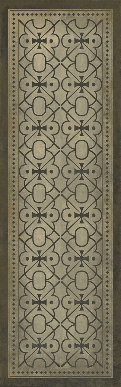 Classic Pattern 5 Watson - vinyl floor cloth sizes 24x77, 30x96, 26x83, 36x115