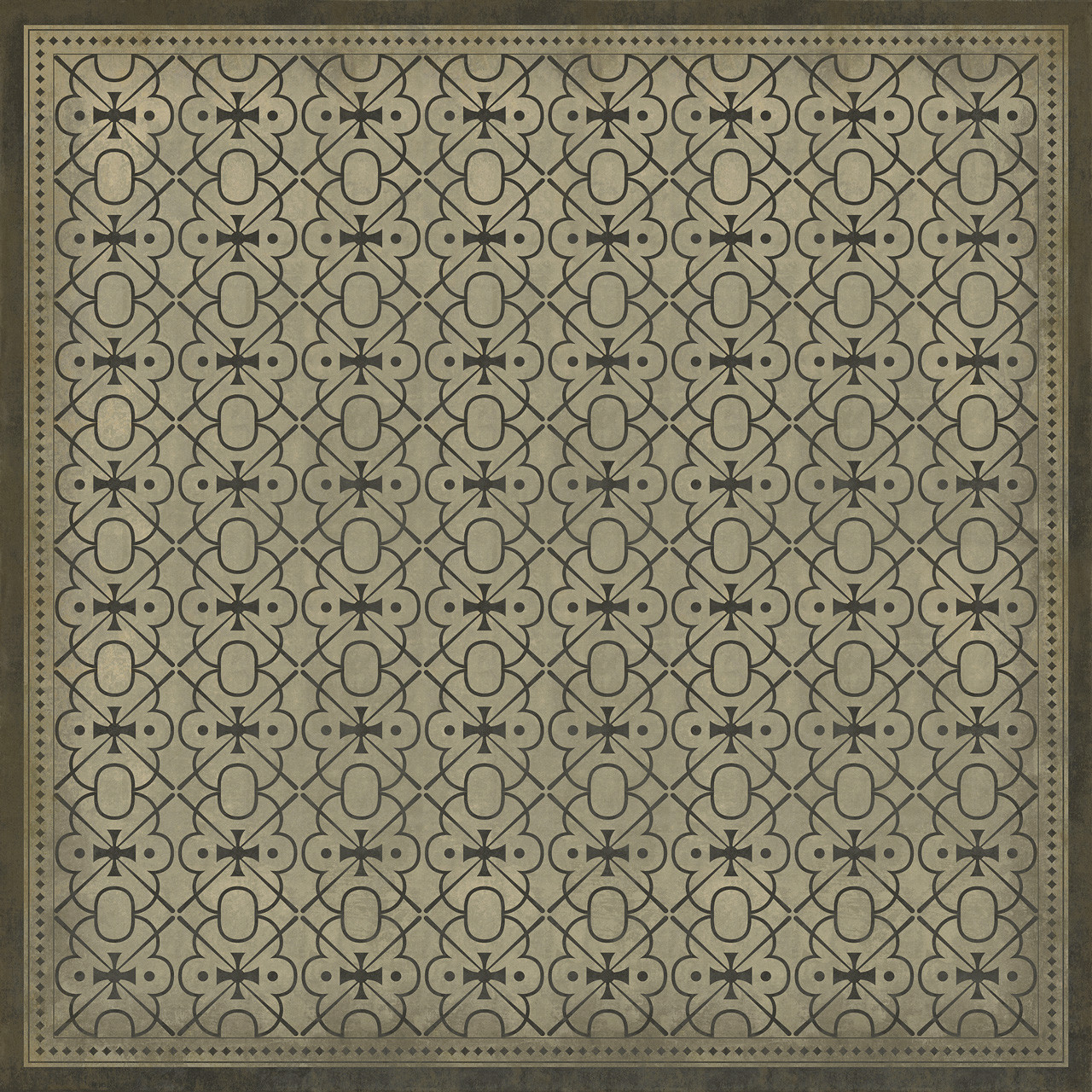 Classic Pattern 5 Watson - vinyl floor cloth sizes 84x84, 96x96, 120x120