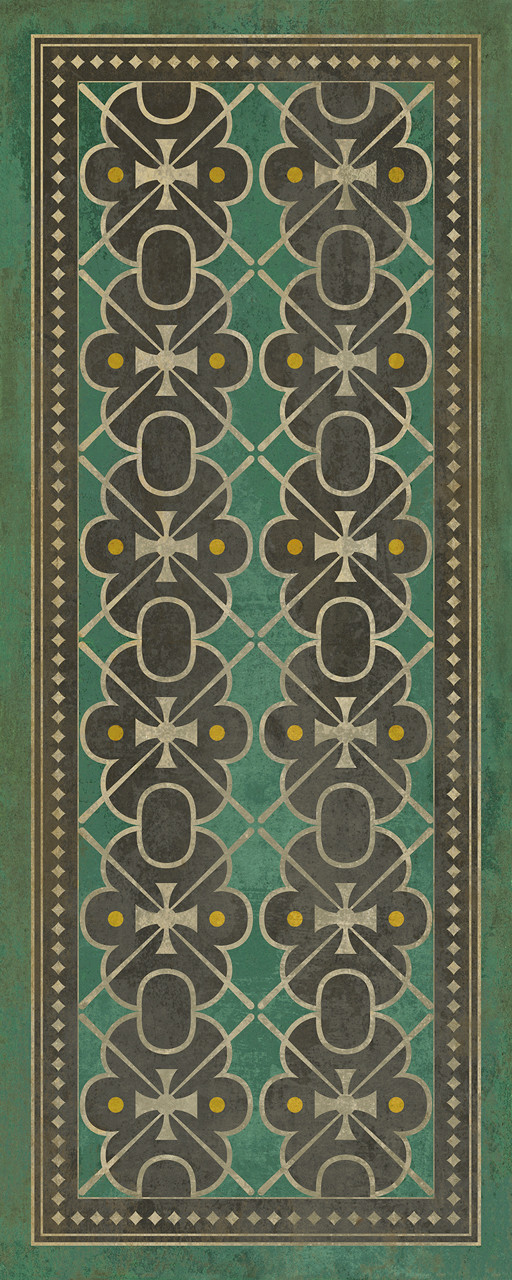 Classic Pattern 5 Jeeves - vinyl floor cloth sizes 30x75, 36x90