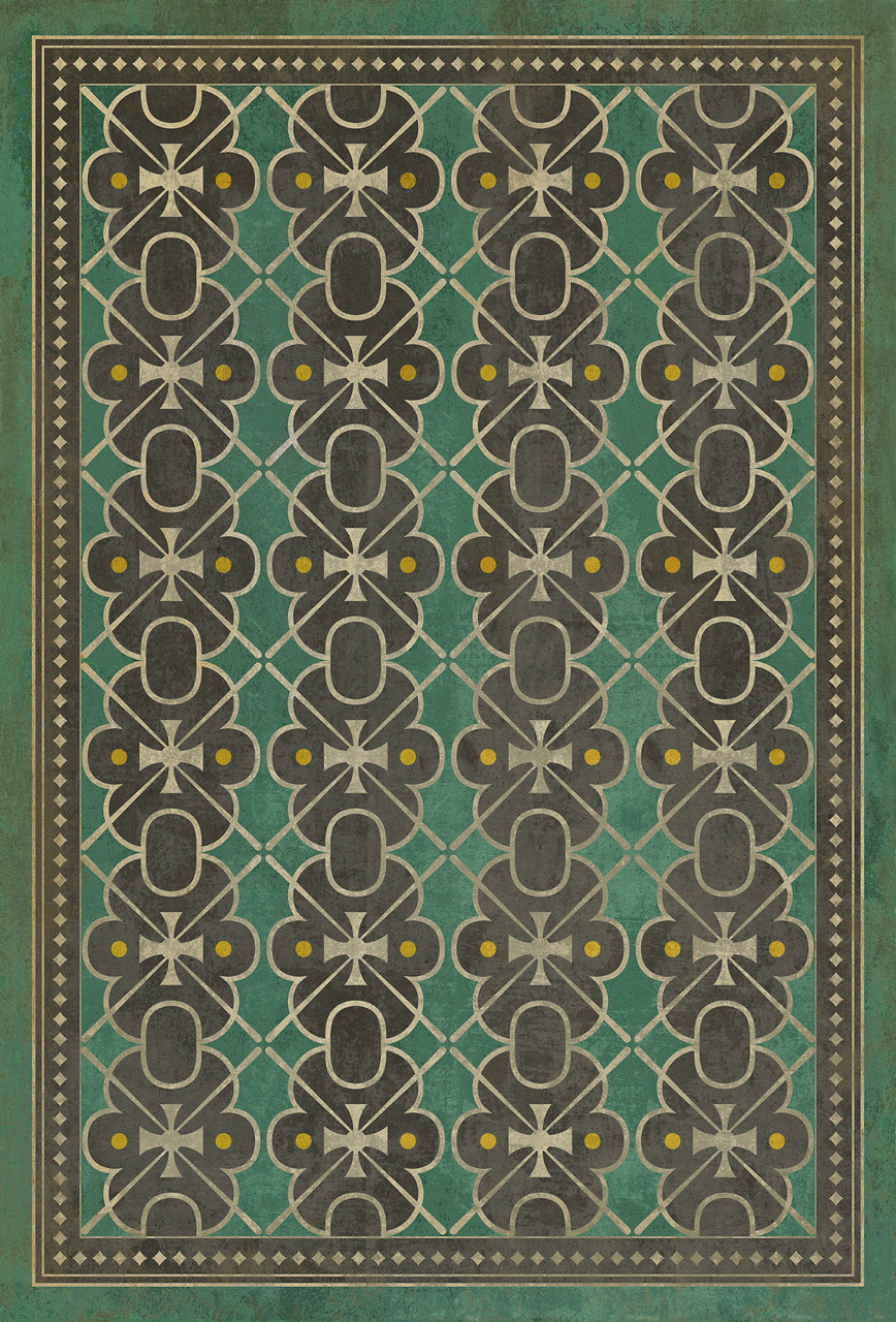 Classic Pattern 5 Jeeves - vinyl floor cloth sizes 20x30, 24x36, 30x44, 38x56, 52x76, 70x102