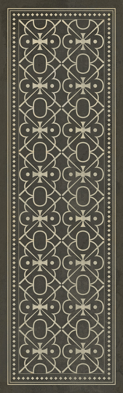 Classic Pattern 5 Moriarty - vinyl floor cloth sizes 24x77, 30x96, 26x83, 36x115