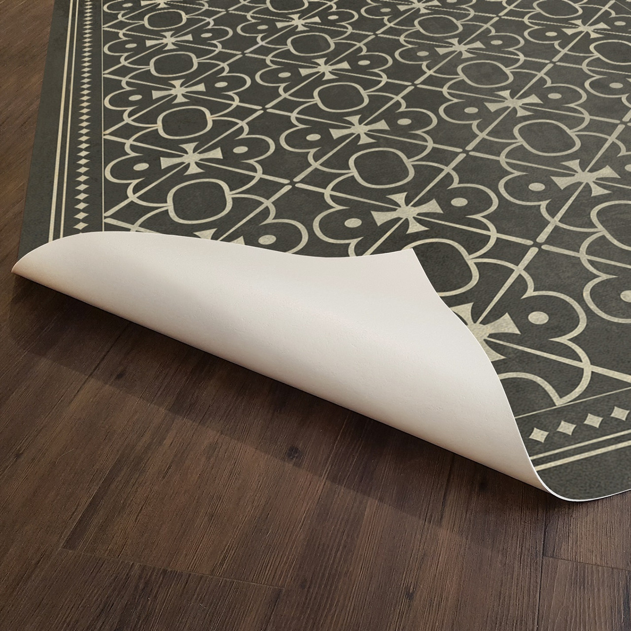 Classic Pattern 5 Moriarty - vinyl floor cloth underside 
