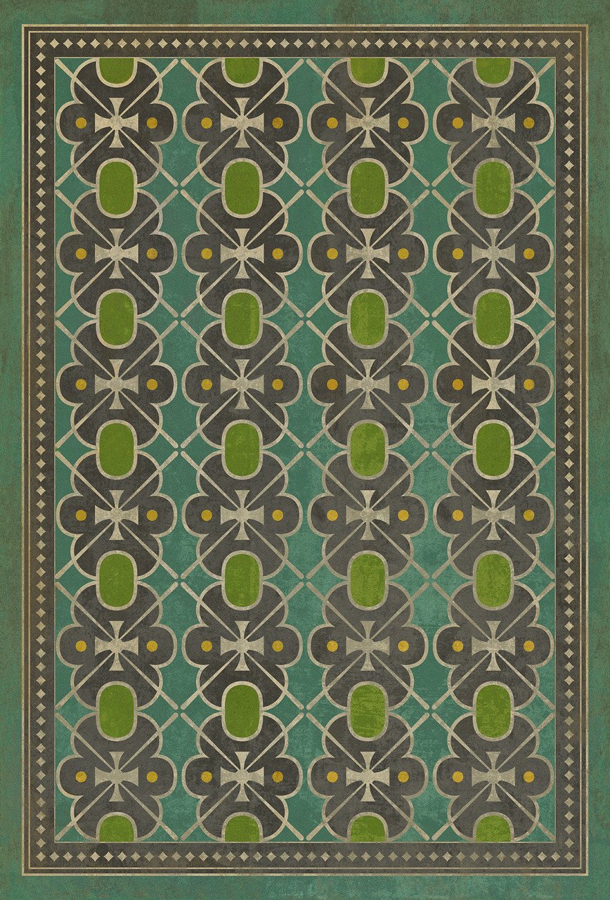 Classic Pattern 5 Miss Havisham - vinyl floor cloth sizes 20x30, 24x36, 30x44, 38x56, 52x76, 70x102