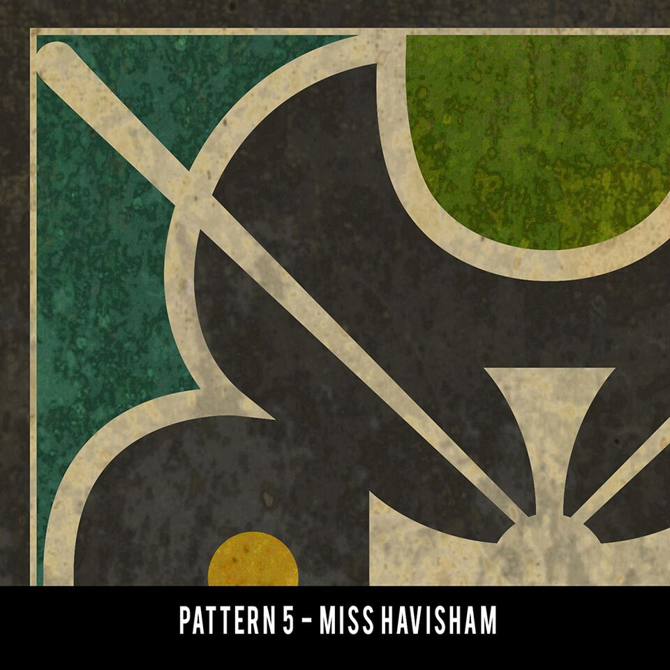 Classic Pattern 5 Miss Havisham - vinyl floor cloth swatch sample