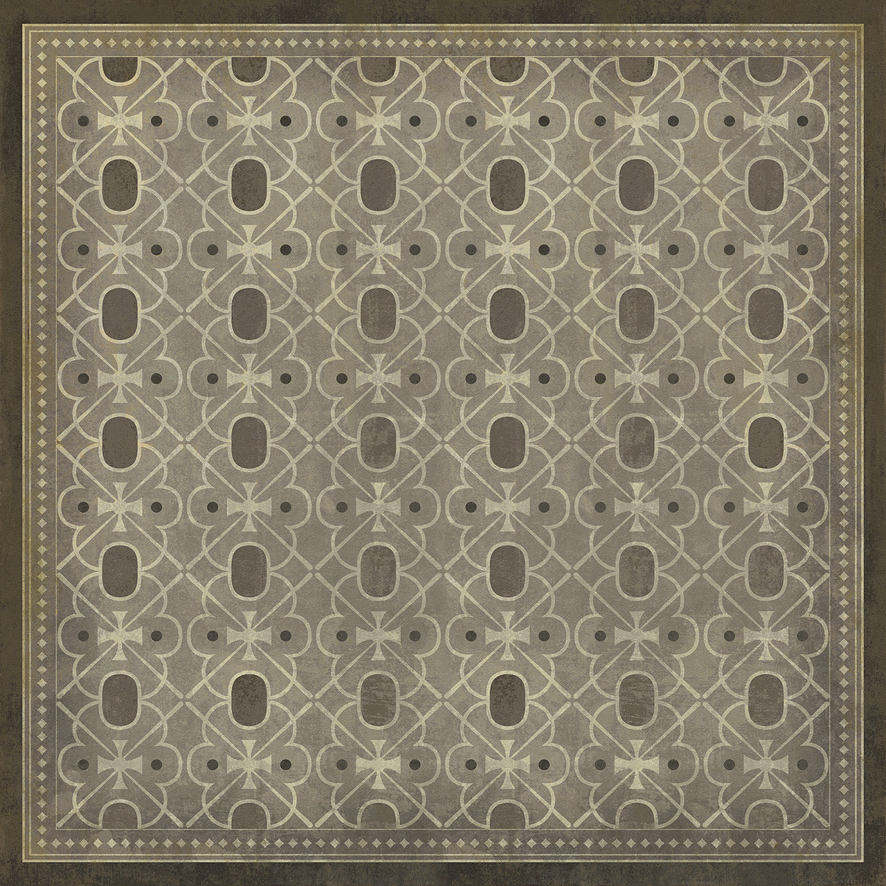 Classic Pattern 5 Baker Street - vinyl floor cloth sizes 60x60, 72x72