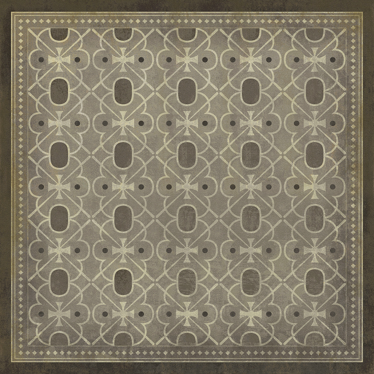Classic Pattern 5 Baker Street - vinyl floor cloth sizes 36x36, 48x48