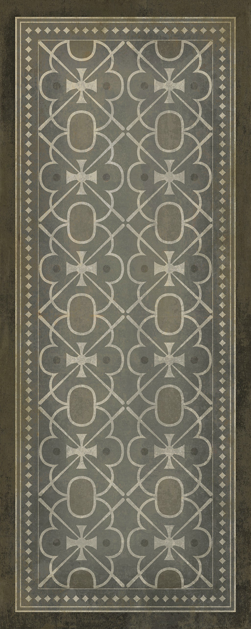 Classic Pattern 5 The River Thames - vinyl floor cloth sizes 30x75, 36x90