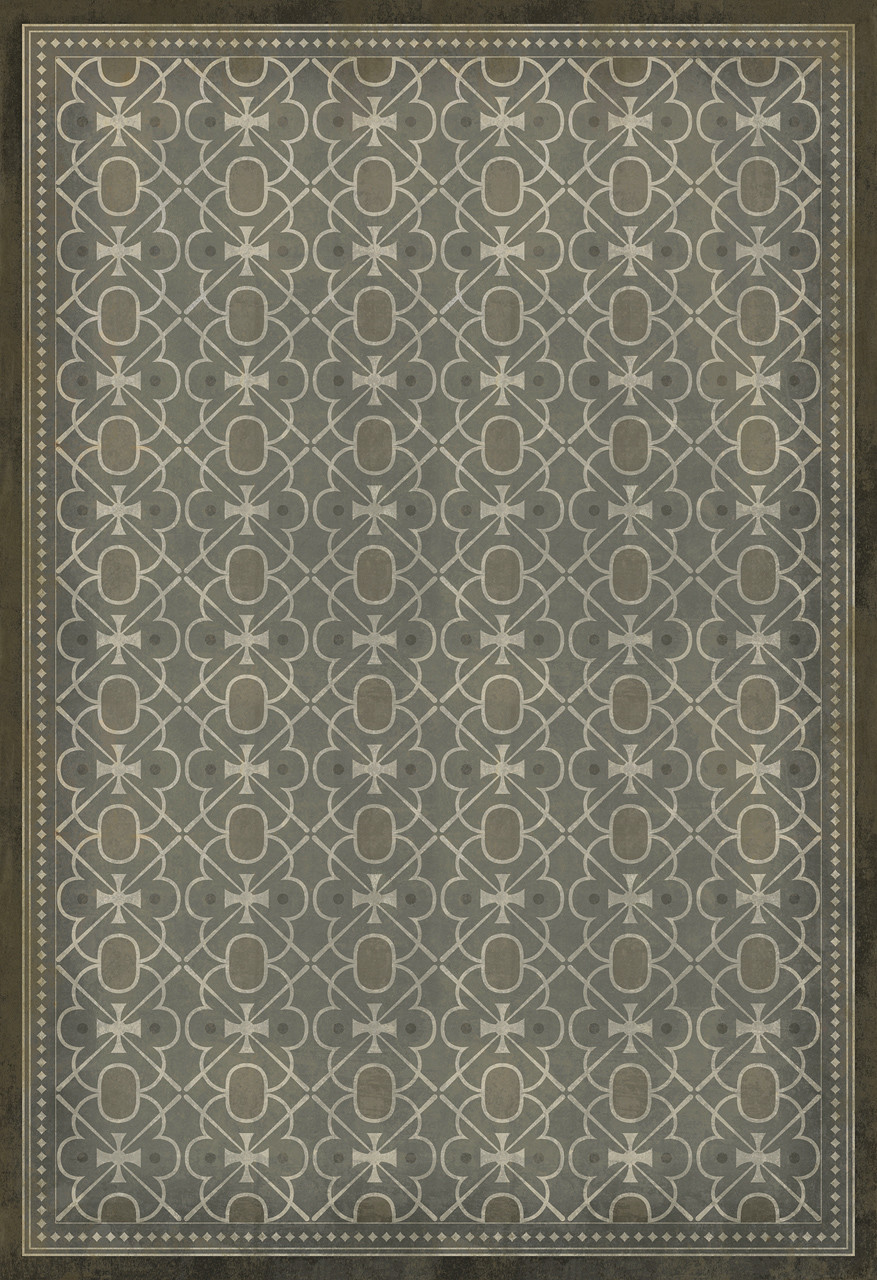 Classic Pattern 5 The River Thames - vinyl floor cloth sizes 84x120, 96x140, 120x175