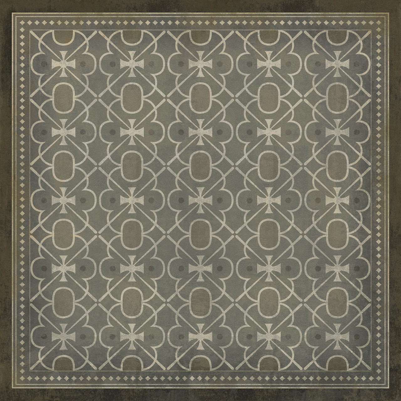 Classic Pattern 5 The River Thames - vinyl floor cloth sizes 36x36, 48x48