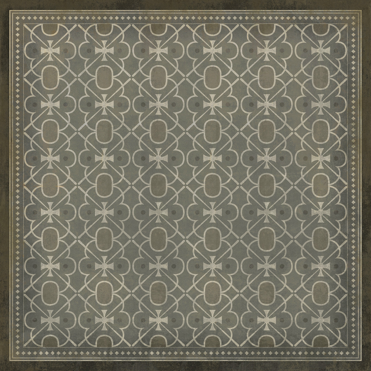 Classic Pattern 5 The River Thames - vinyl floor cloth sizes 60x60, 72x72