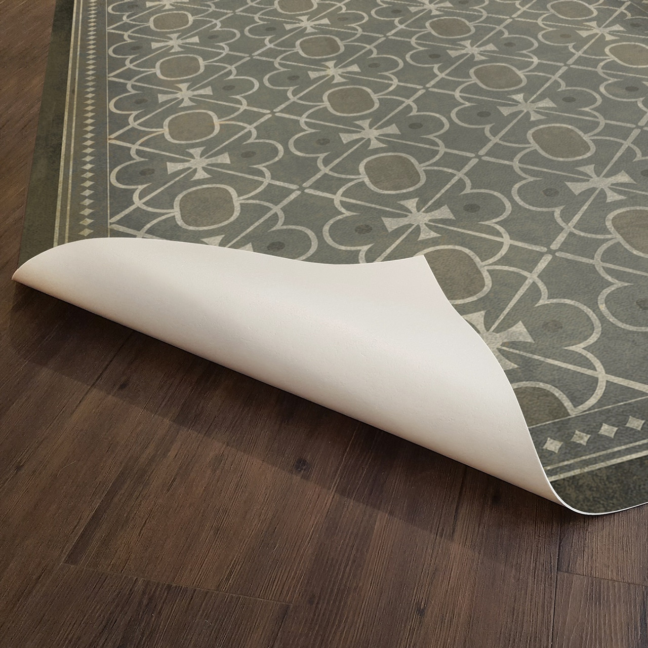 Classic Pattern 5 The River Thames - vinyl floor cloth underside 