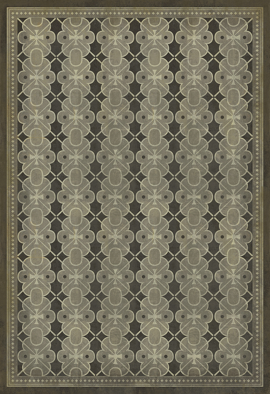 Classic Pattern 5 Dorian Gray - vinyl floor cloth sizes 96x140, 120x175