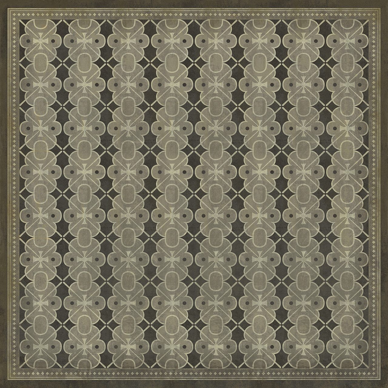 Classic Pattern 5 Dorian Gray - vinyl floor cloth sizes 96x96, 120x120