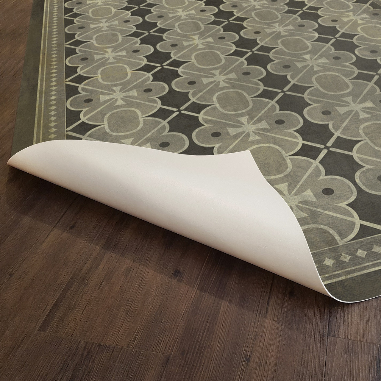 Classic Pattern 5 Dorian Gray - vinyl floor cloth underside 