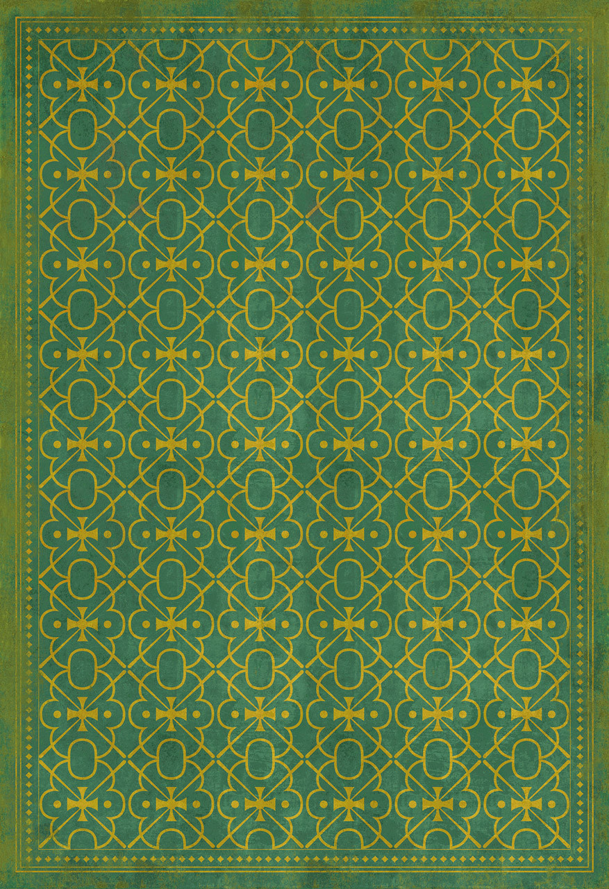 Classic Pattern 5 Mr Green - vinyl floor cloth sizes 96x140, 120x175