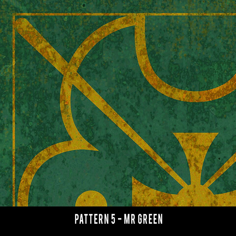 Classic Pattern 5 Mr Green - vinyl floor cloth swatch sample