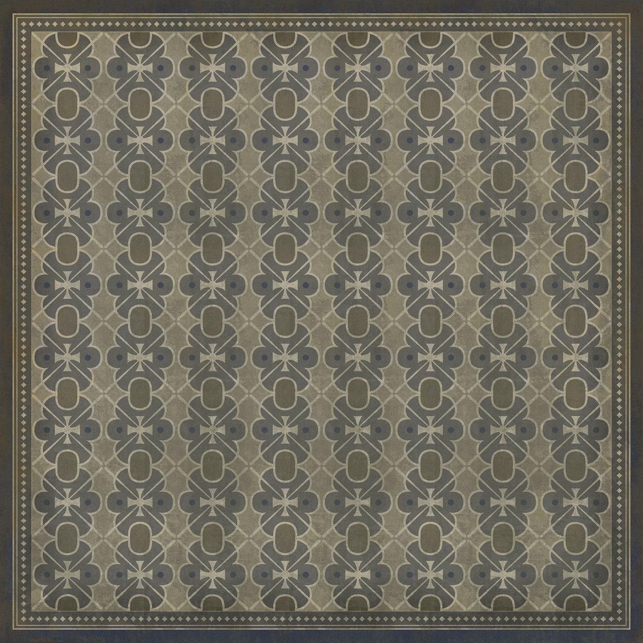 Classic Pattern 5 London Fog - vinyl floor cloth sizes 84x84, 96x96, 120x120