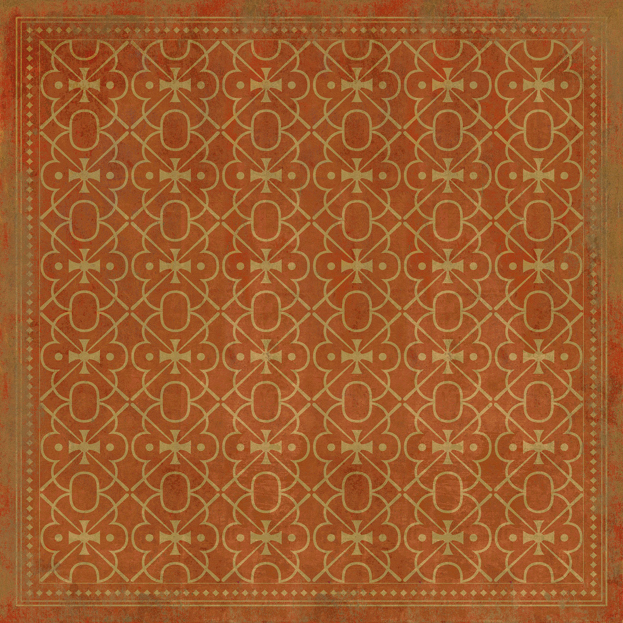 Classic Pattern 5 Miss Scarlet - vinyl floor cloth sizes 60x60, 72x72, 84x84