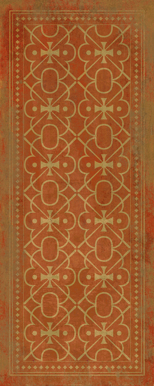 Classic Pattern 5 Miss Scarlet - vinyl floor cloth sizes 30x75, 36x90