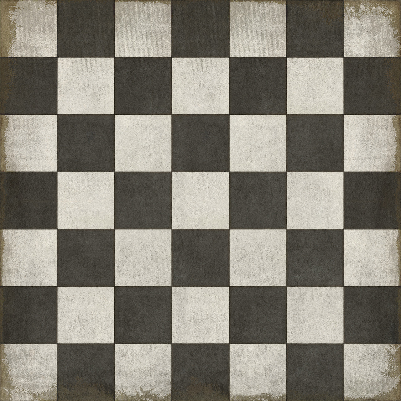 Classic Pattern 7 Checkered Past - (distressed) - vinyl floor cloth sizes 36x36, 48x48