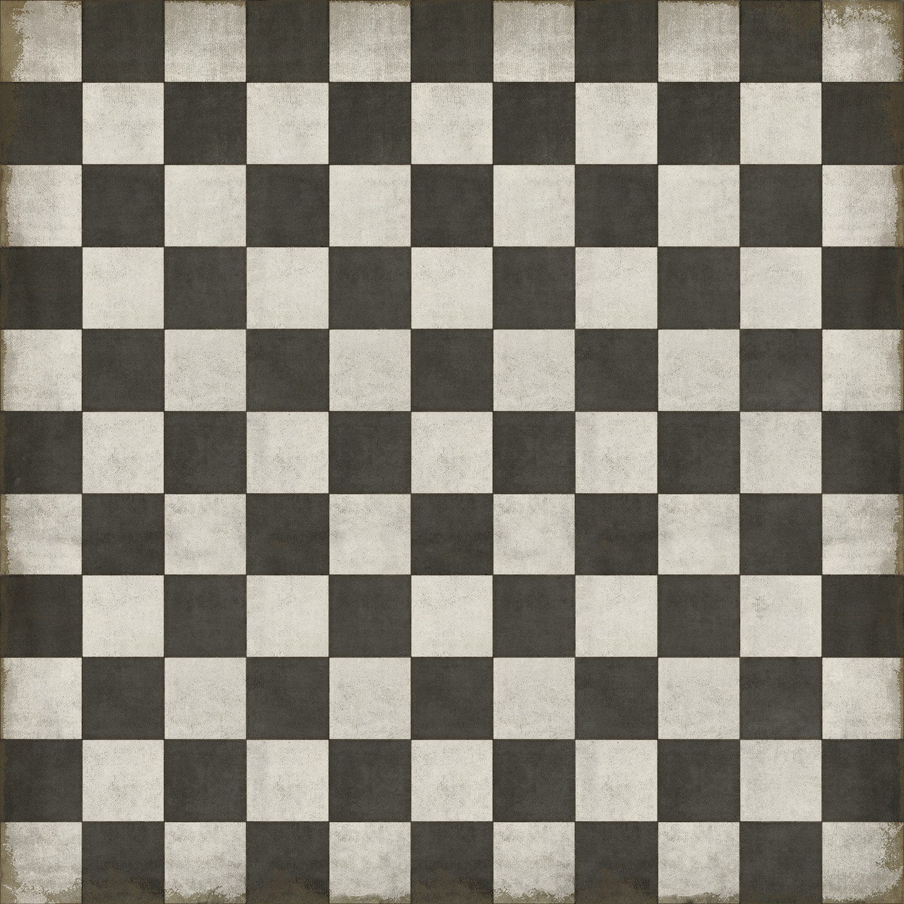 Classic Pattern 7 Checkered Past - (distressed) - vinyl floor cloth sizes 84x84, 96x96, 120x120
