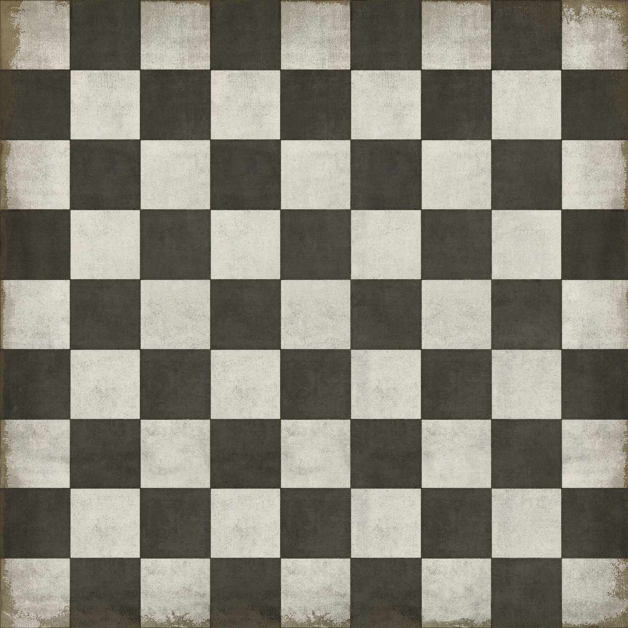 Classic Pattern 7 Checkered Past - (distressed) - vinyl floor cloth sizes 60x60, 72x72