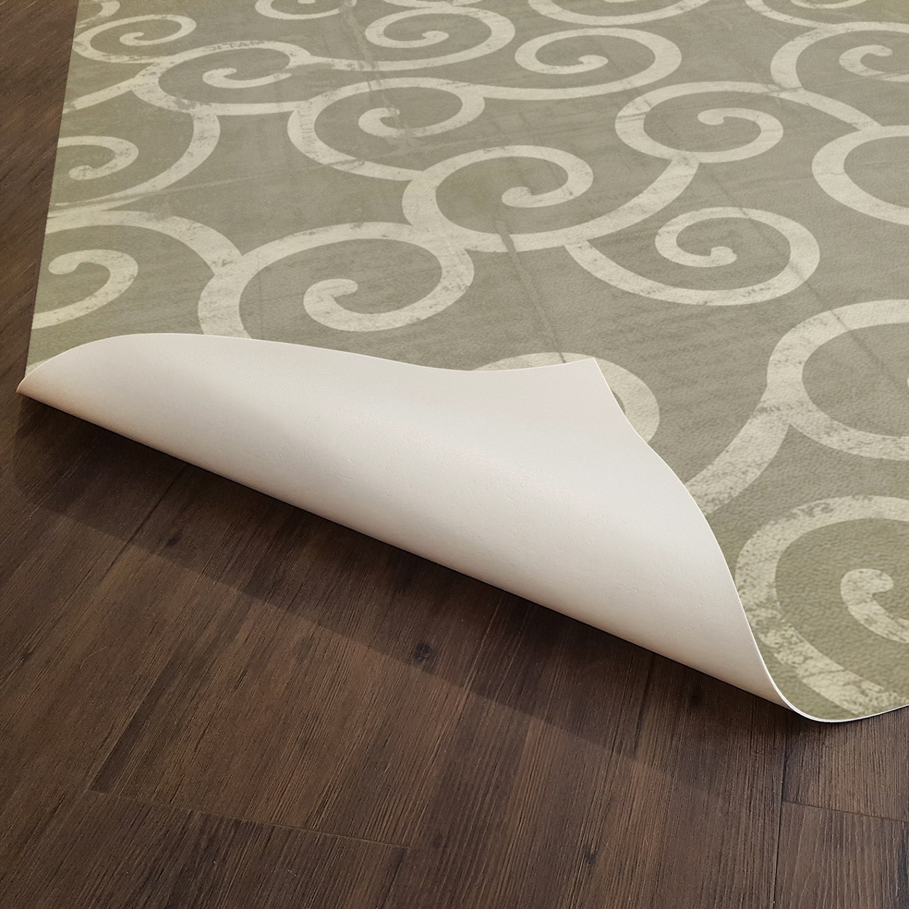 Pattern 4 Moby Dick (distressed) - vinyl floor cloth underside 