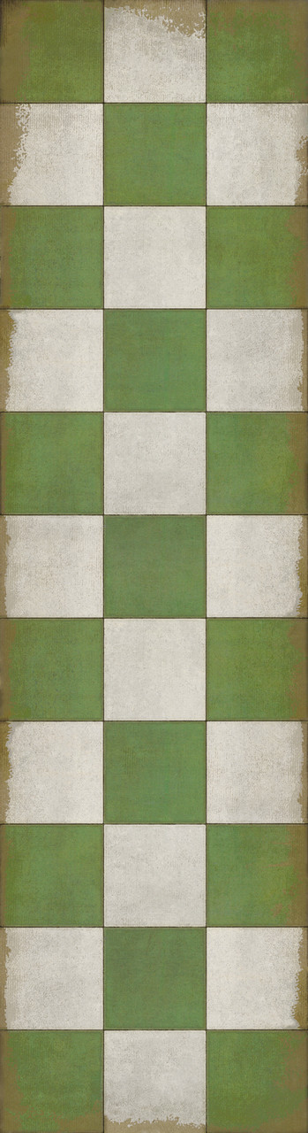 Classic Pattern 7 Check Please (distressed)- vinyl floor cloth size 36x132