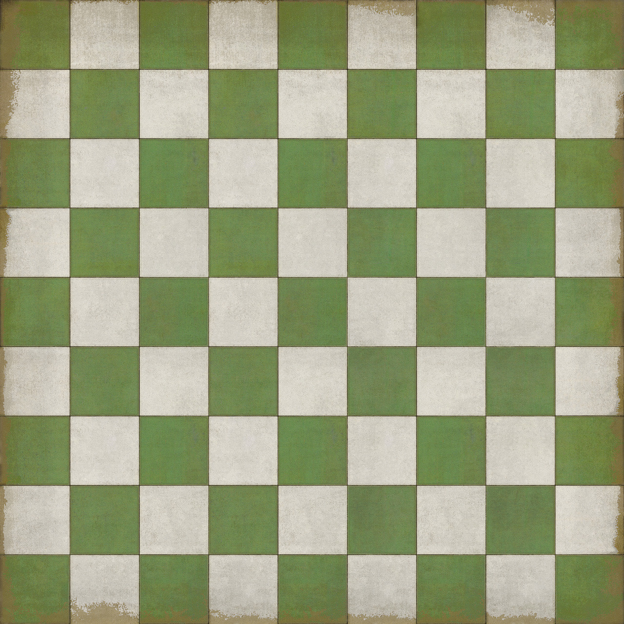 Classic Pattern 7 Check Please (distressed)- vinyl floor cloth sizes 60x60, 72x72