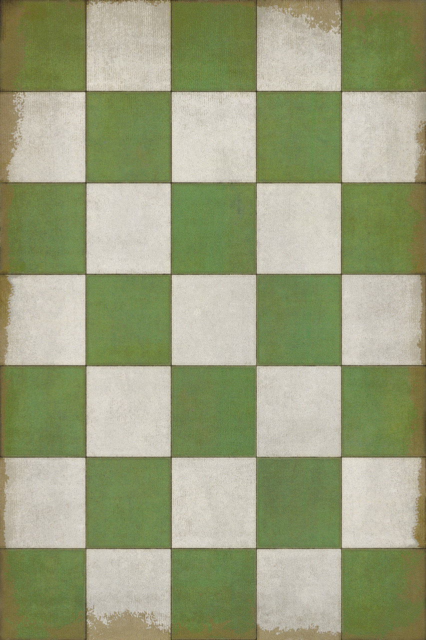 Classic Pattern 7 Check Please (distressed)- vinyl floor cloth sizes 21x30, 24x36, 30x42, 43x60, 48x67, 54x76