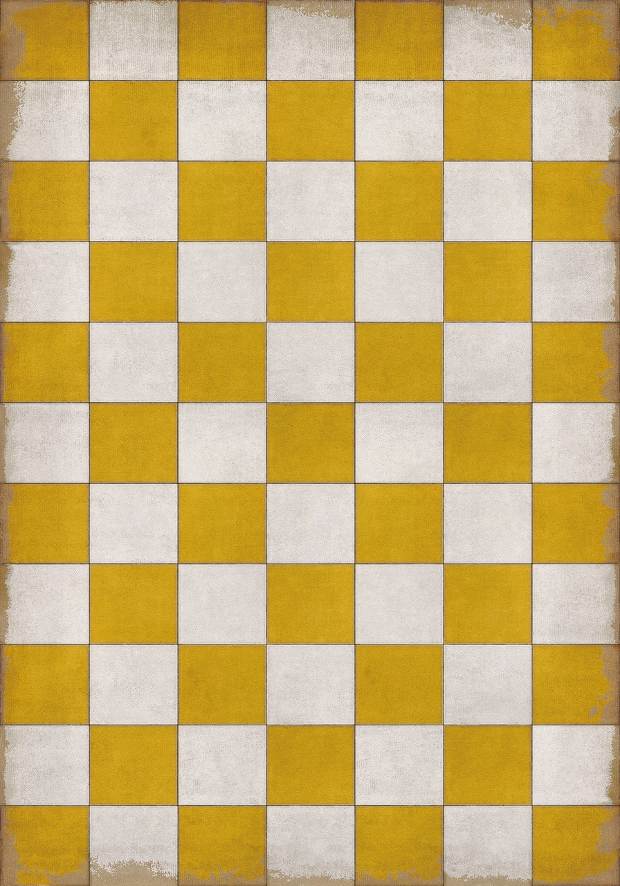Classic Pattern 7 Check Yourself (distressed)- vinyl floor cloth size 84x120