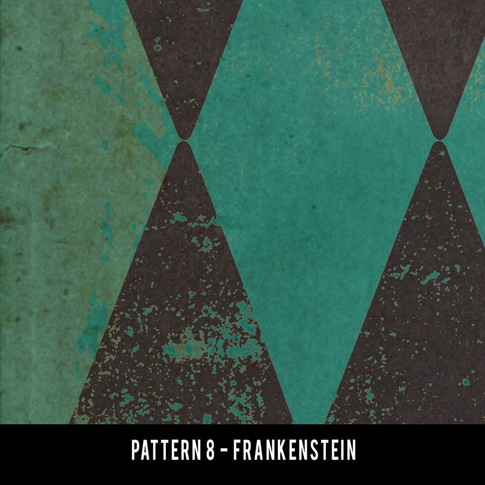 Classic Pattern 8 Frankenstein - vinyl floor cloth swatch sample