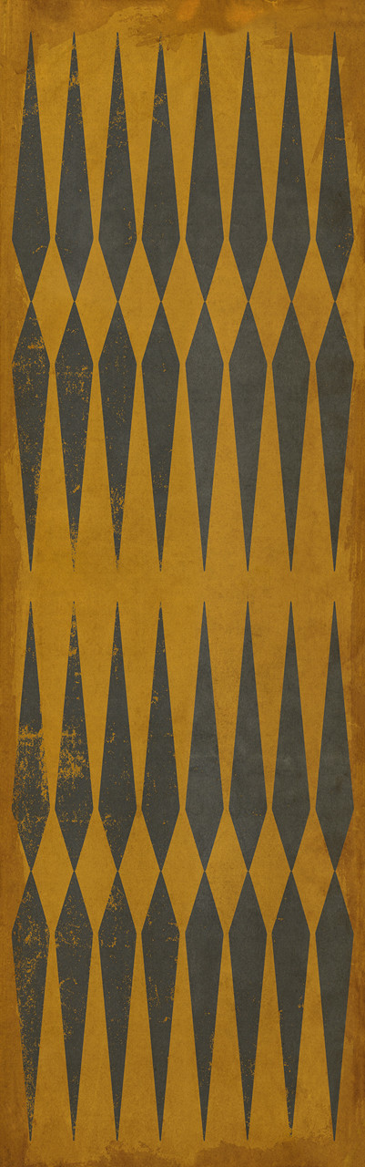 Classic Pattern 8 Good Old Chuck - vinyl floor cloth sizes 24x77, 30x96, 26x83, 36x115
