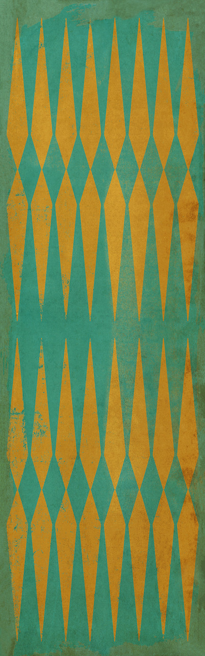 Classic Pattern 8 Dropping Acid - vinyl floor cloth sizes 26x83, 36x115