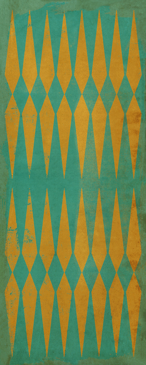 Classic Pattern 8 Dropping Acid - vinyl floor cloth sizes 30x75, 36x90