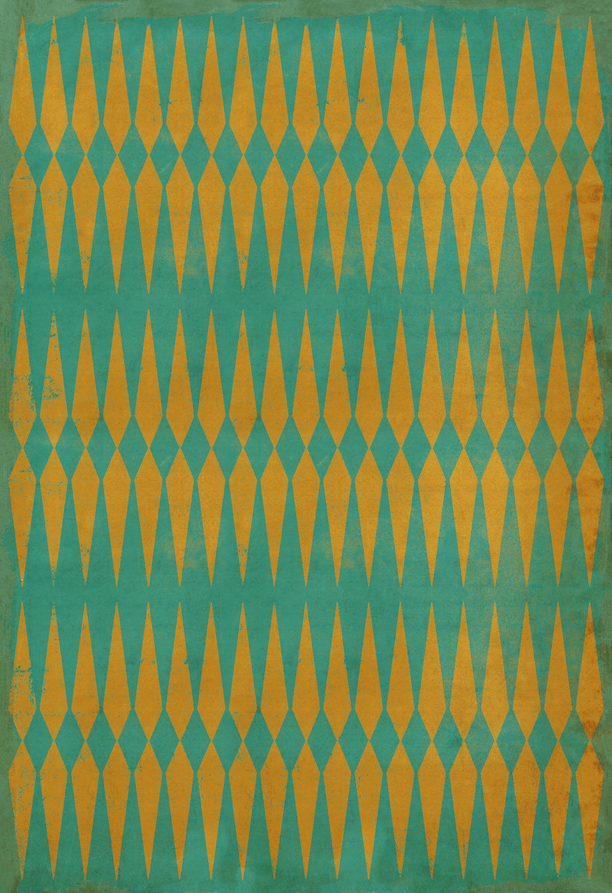 Classic Pattern 8 Dropping Acid - vinyl floor cloth sizes 96x140, 120x175