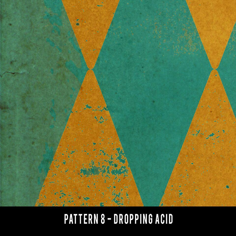 Classic Pattern 8 Dropping Acid - vinyl floor cloth swatch sample